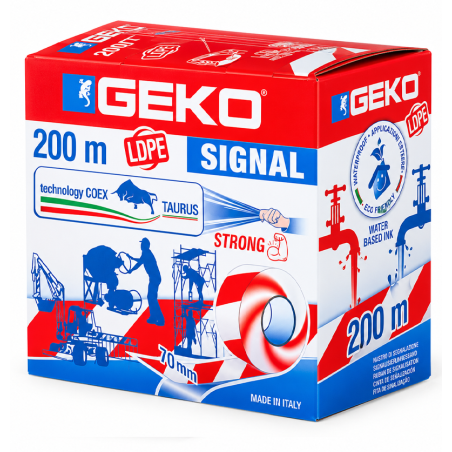 Nastro segnaletico SIGNAL Geko biodegradabile 70x200 bianco/rosso