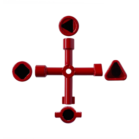 Llave universal de 4 funciones para abrir puertas de agua, luz y gas, cromo vanadio