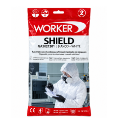 Worker Shield GA302.12.01 – Tuta protettiva monouso in laminato, bianca