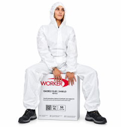 Worker Shield GA302.12.01 – Tuta protettiva monouso in laminato, bianca