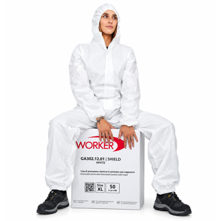 Worker Shield GA302.12.01 – Mono protector desechable laminado, blanco