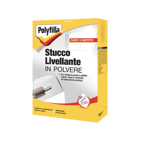 Estuco nivelante en polvo Polyfilla 1 kg – Blanco para interiores
