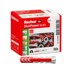 Fischer 100x Tasselli DuoPower, 6 x 30 mm