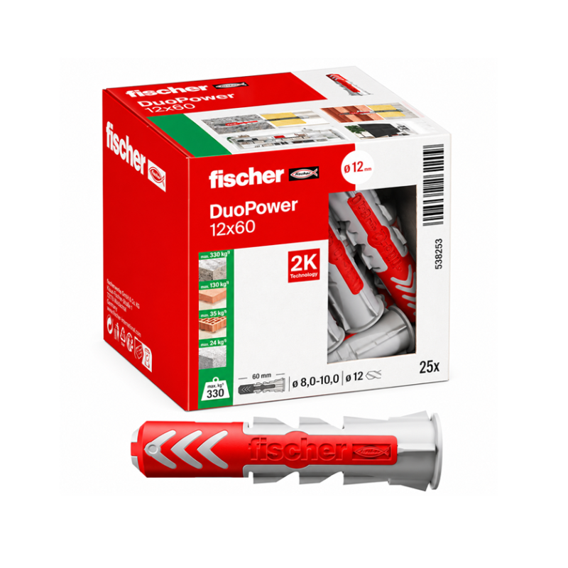 Fischer 25x Tasselli DuoPower, 12 x 60 mm Fischer 25x Tasselli DuoPower, 12 x 60 mm